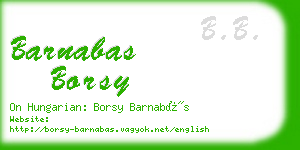 barnabas borsy business card